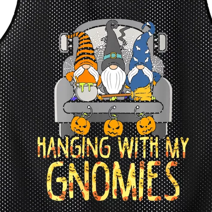 Funny Hanging With My Gnomies Halloween Gnome Mesh Reversible Basketball Jersey Tank