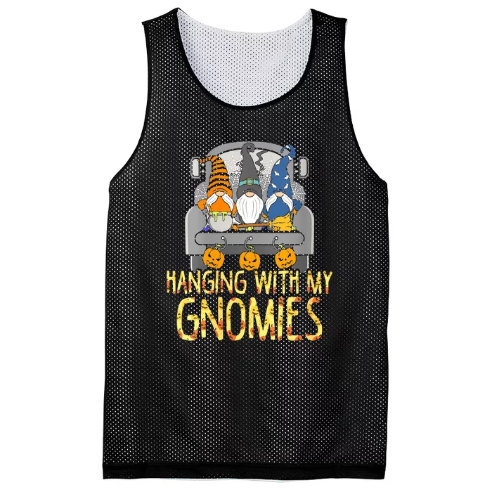 Funny Hanging With My Gnomies Halloween Gnome Mesh Reversible Basketball Jersey Tank