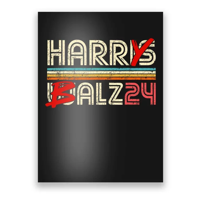 Funny Harris Walz 24 Harry Balz 2024 Meme Democratics Vote Poster