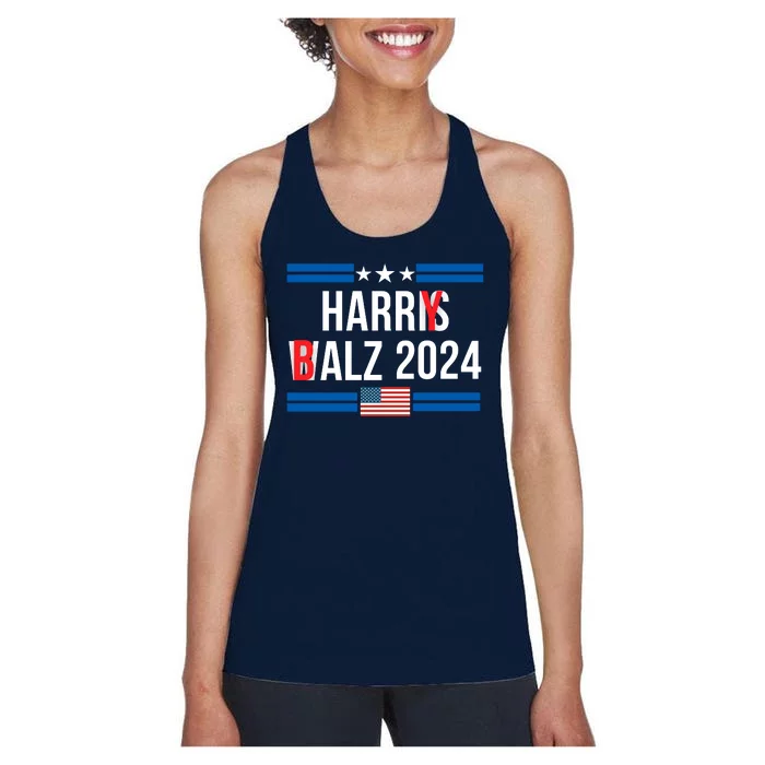 Funny Harris Walz 24 Harry Balz 2024 Meme Democratics Vote Women's Racerback Tank