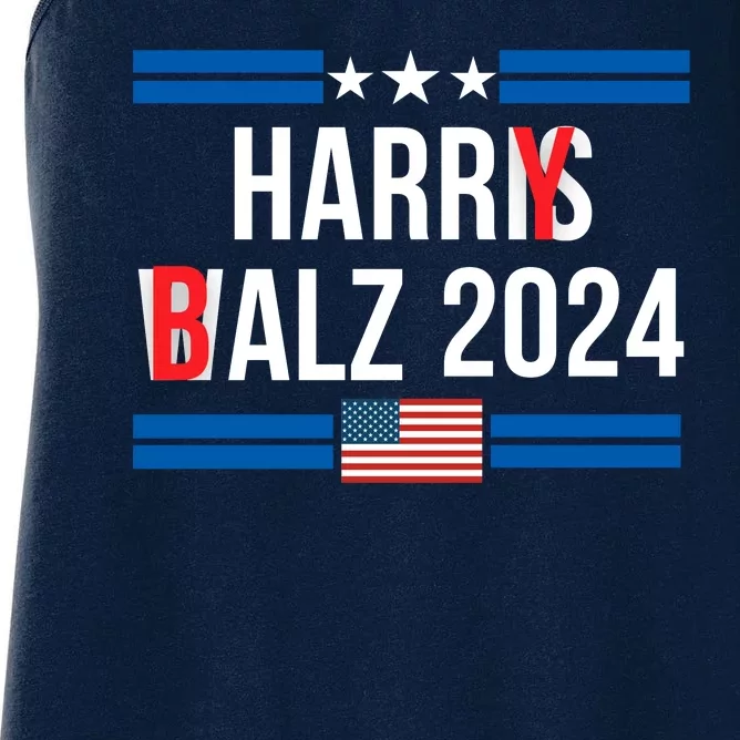 Funny Harris Walz 24 Harry Balz 2024 Meme Democratics Vote Women's Racerback Tank