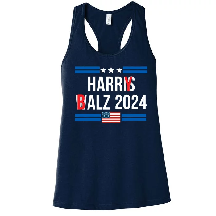 Funny Harris Walz 24 Harry Balz 2024 Meme Democratics Vote Women's Racerback Tank