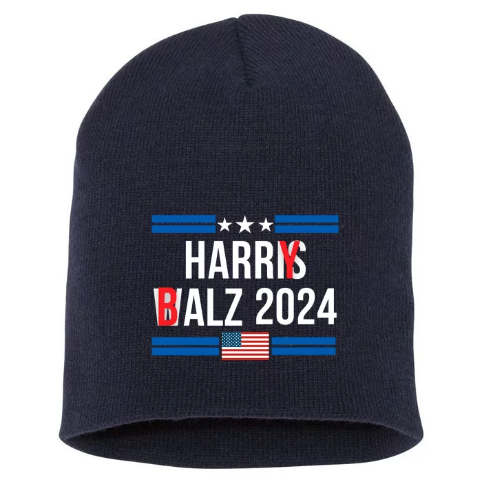 Funny Harris Walz 24 Harry Balz 2024 Meme Democratics Vote Short Acrylic Beanie