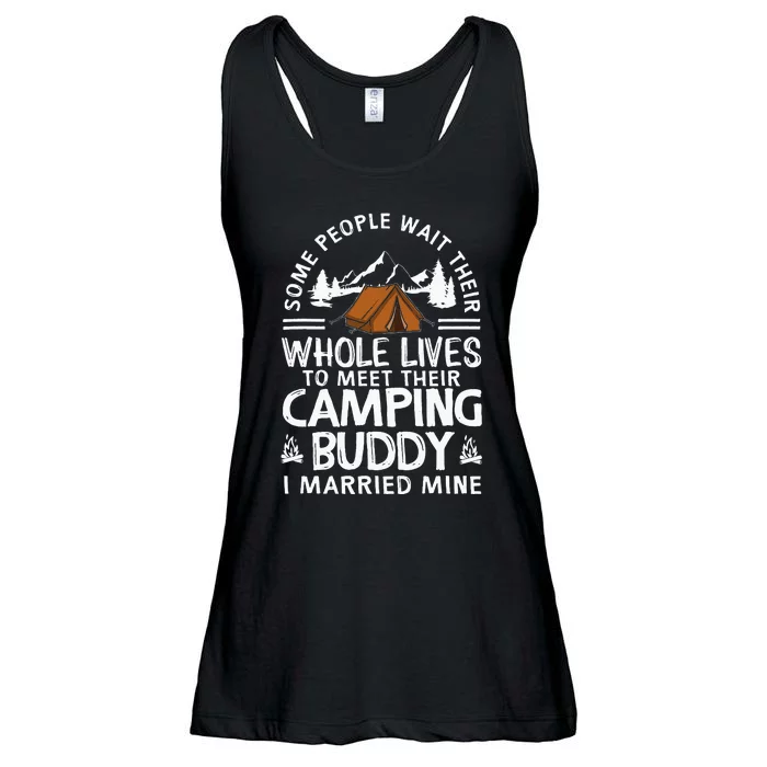 Funny Husband & Wife Cool Camping Buddies Ladies Essential Flowy Tank