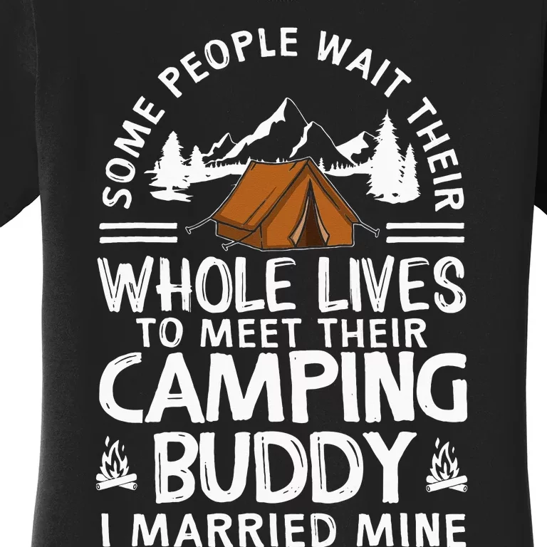 Funny Husband & Wife Cool Camping Buddies Women's T-Shirt