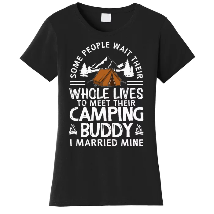 Funny Husband & Wife Cool Camping Buddies Women's T-Shirt