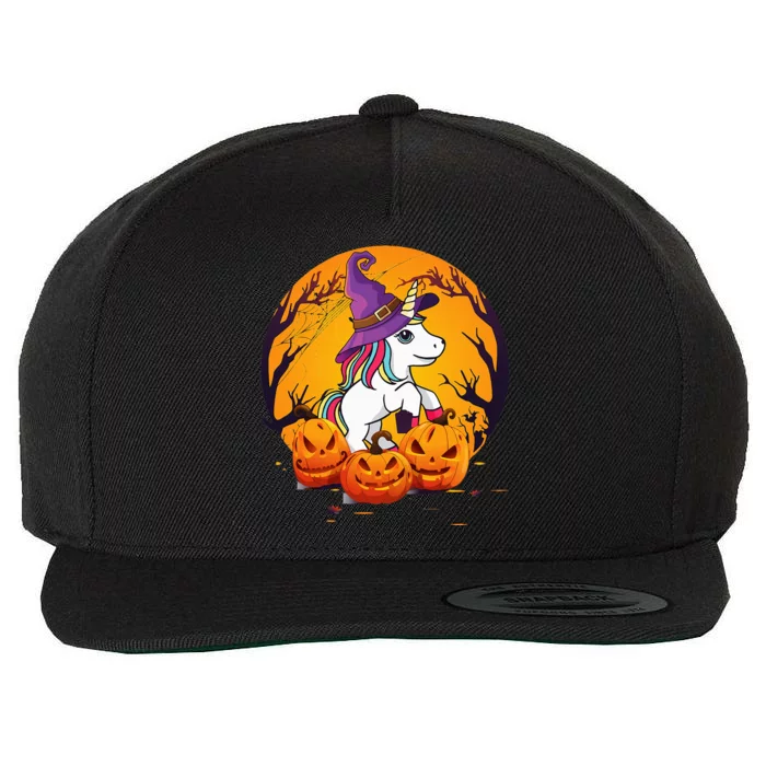 Fun Halloween Witchy Unicorn Halloween Wool Snapback Cap