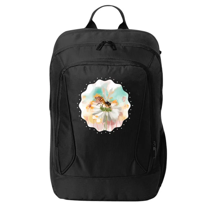 Flowers Honeybee Watercolor City Backpack