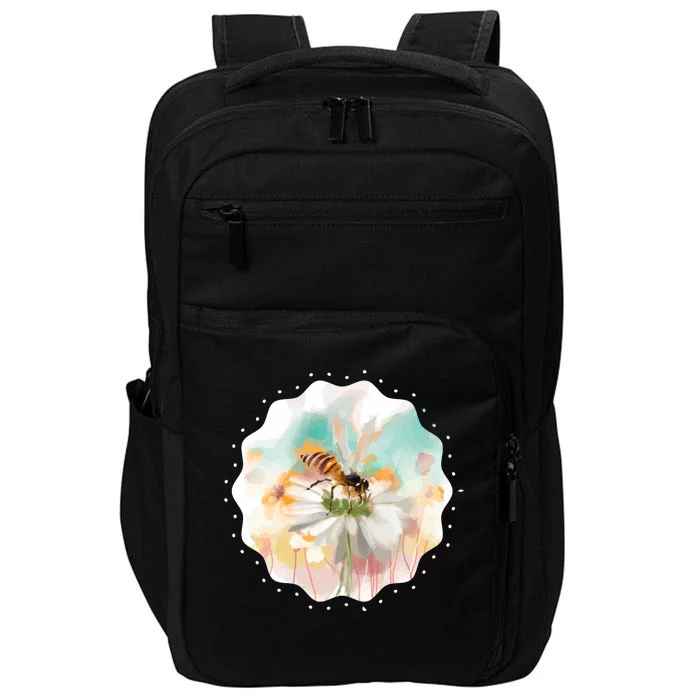 Flowers Honeybee Watercolor Impact Tech Backpack