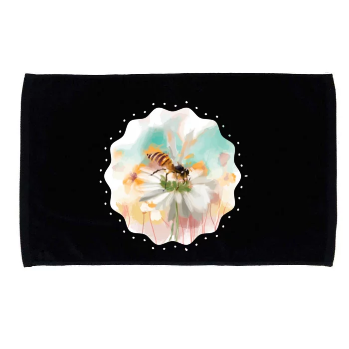 Flowers Honeybee Watercolor Microfiber Hand Towel