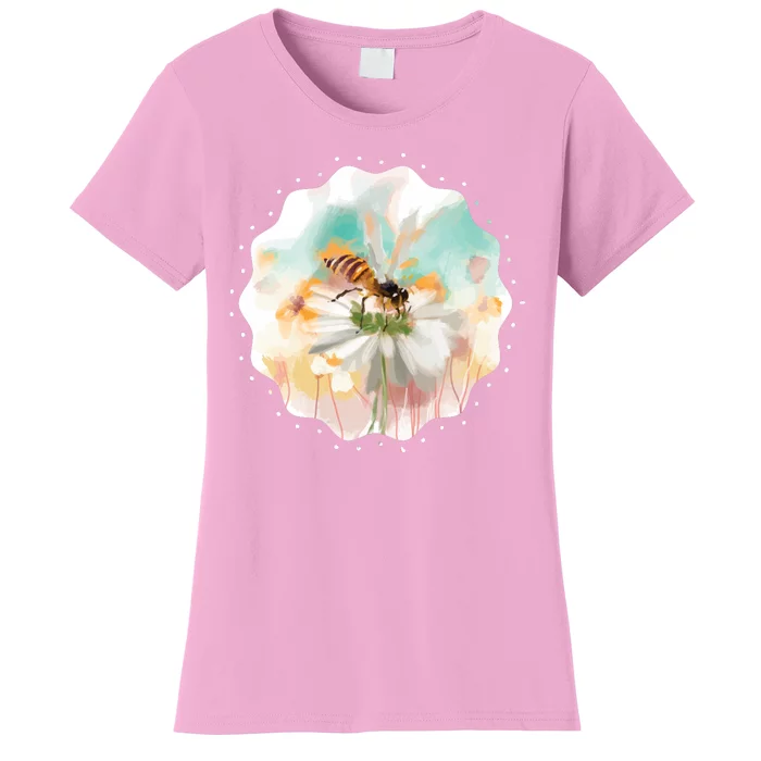 Flowers Honeybee Watercolor Women's T-Shirt