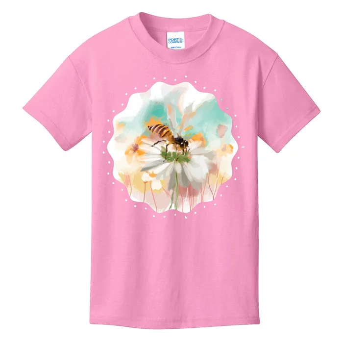 Flowers Honeybee Watercolor Kids T-Shirt