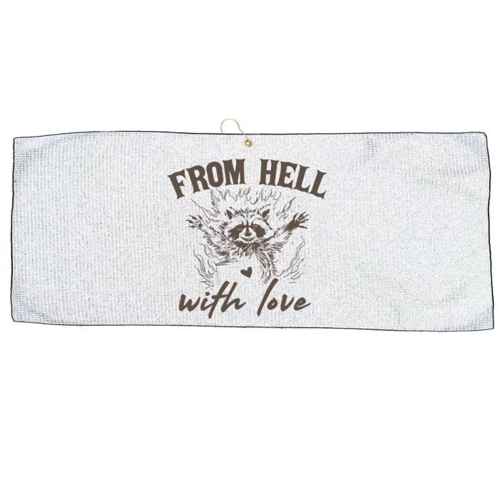 From Hell With Love 90s Retro Graphic Large Microfiber Waffle Golf Towel