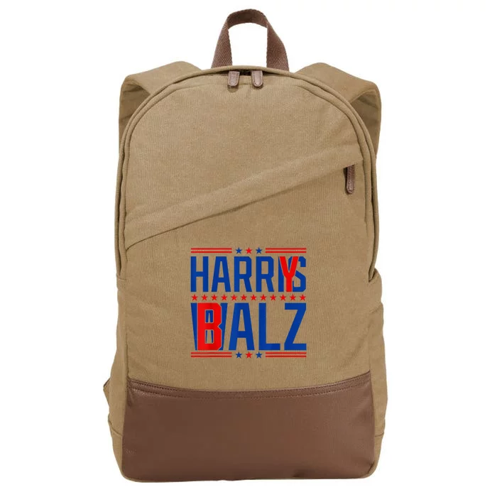 Funny Harris Walz 24 Harry Balz 2024 Meme Democratics Vote Cotton Canvas Backpack