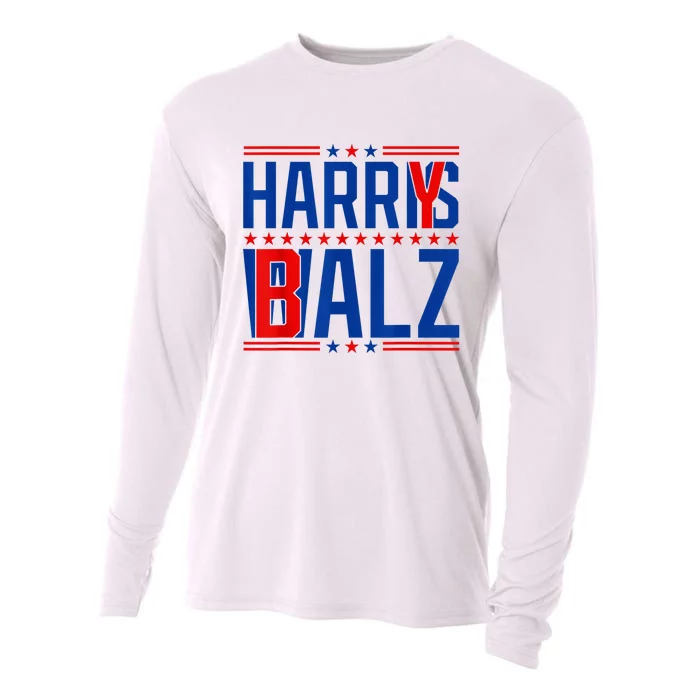 Funny Harris Walz 24 Harry Balz 2024 Meme Democratics Vote Cooling Performance Long Sleeve Crew