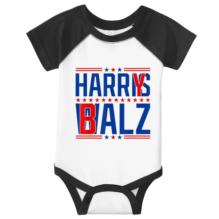 Funny Harris Walz 24 Harry Balz 2024 Meme Democratics Vote Infant Baby Jersey Bodysuit