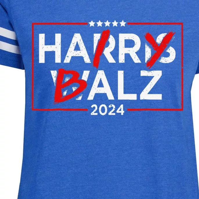 Funny Harris Walz 24 Hairy Balz 2024 Meme Democratics Vote Enza Ladies Jersey Football T-Shirt