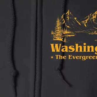 Funny Home W.A.S.H.I.N.G.T.O.N State The Evergreen State Full Zip Hoodie