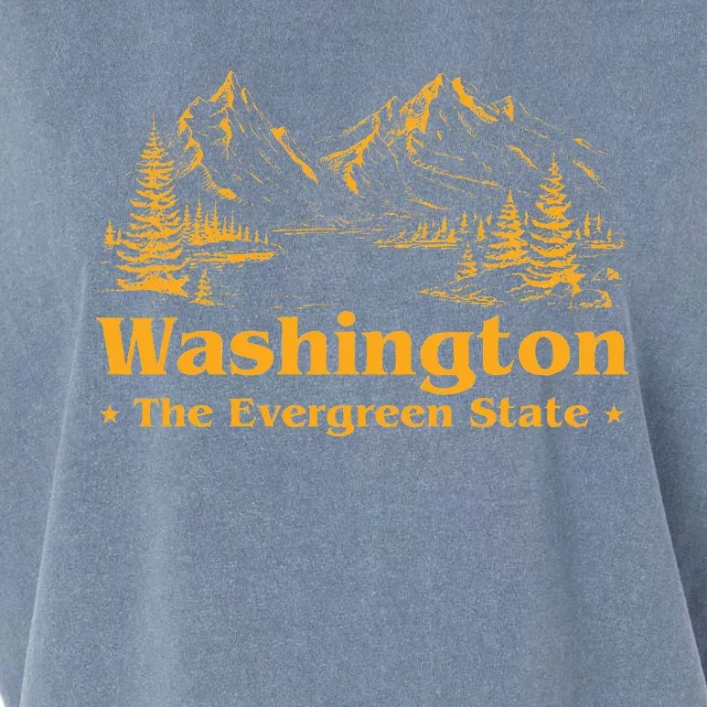 Funny Home W.A.S.H.I.N.G.T.O.N State The Evergreen State Garment-Dyed Women's Muscle Tee