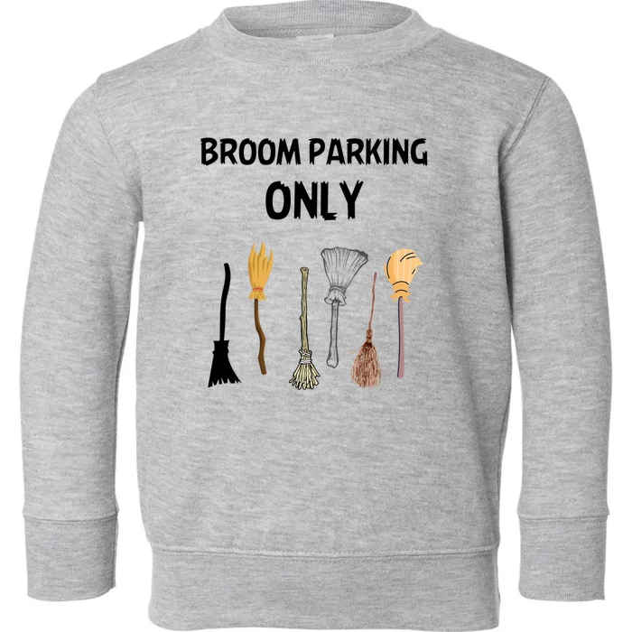 Funny Halloween Witch Lovers Costume Broom Parking Only Gift Toddler Sweatshirt