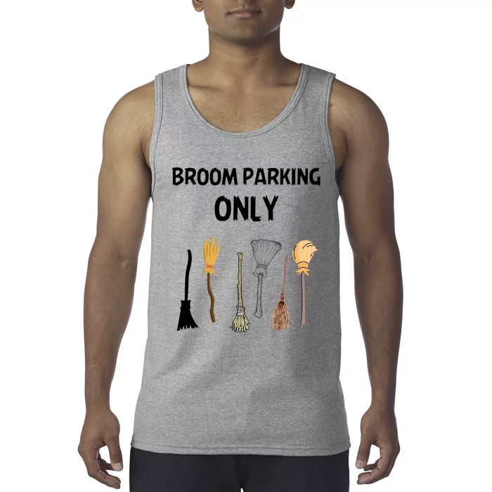 Funny Halloween Witch Lovers Costume Broom Parking Only Gift Tank Top