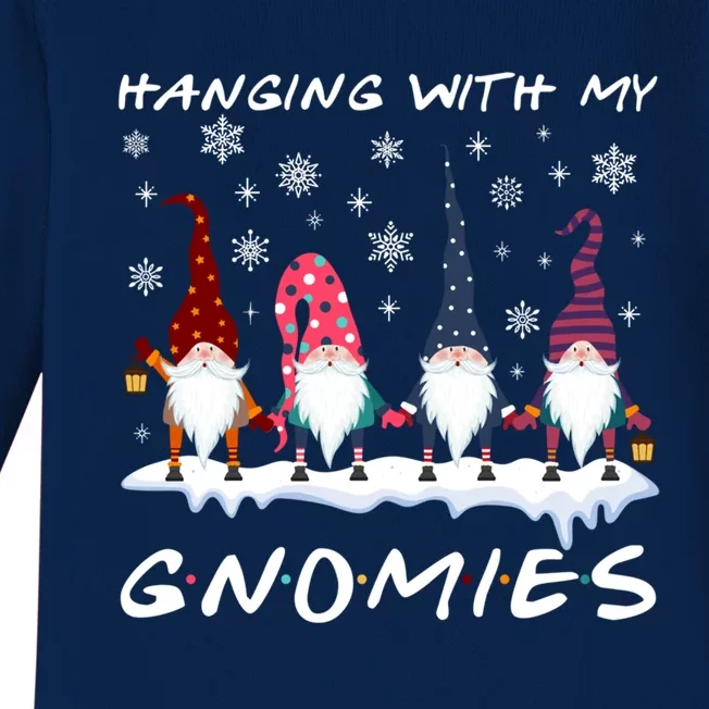 Funny Hanging With My Gnomies Christmas Gift Baby Long Sleeve Bodysuit