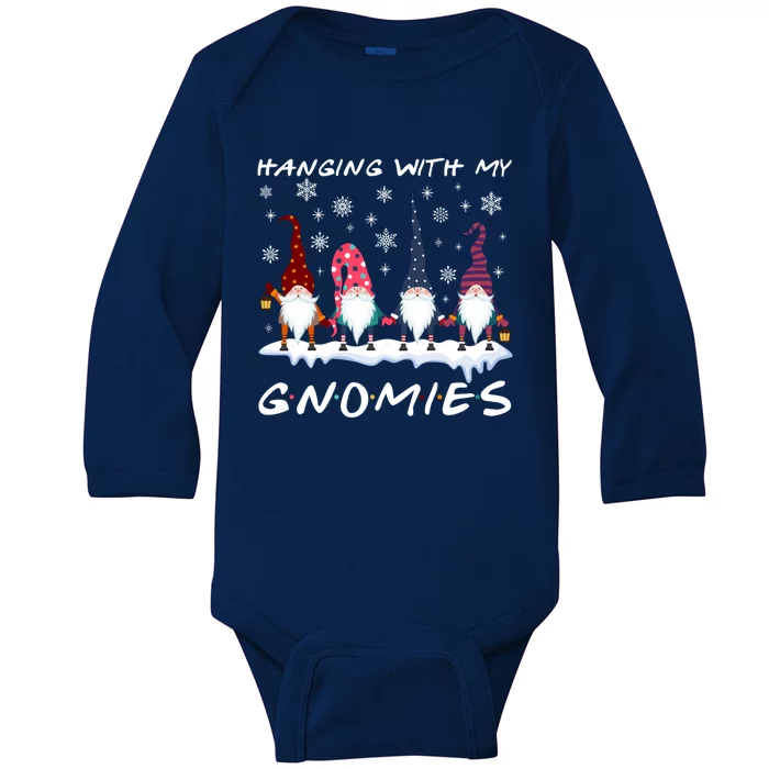 Funny Hanging With My Gnomies Christmas Gift Baby Long Sleeve Bodysuit