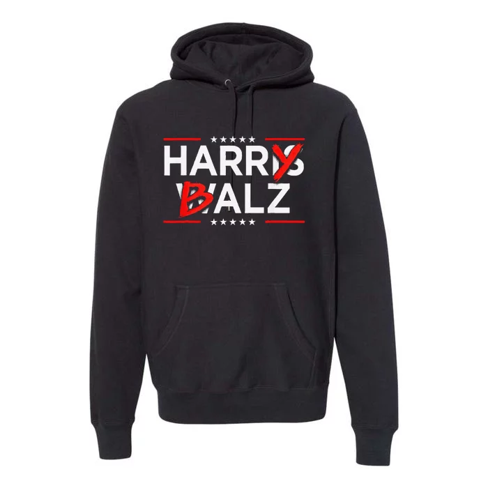 Funny Harris Walz 24 Harry Balz 2024 Meme Kamala Harris Gift Premium Hoodie