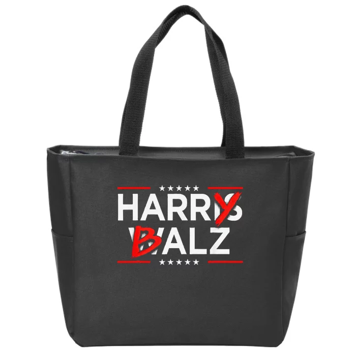 Funny Harris Walz 24 Harry Balz 2024 Meme Kamala Harris Gift Zip Tote Bag