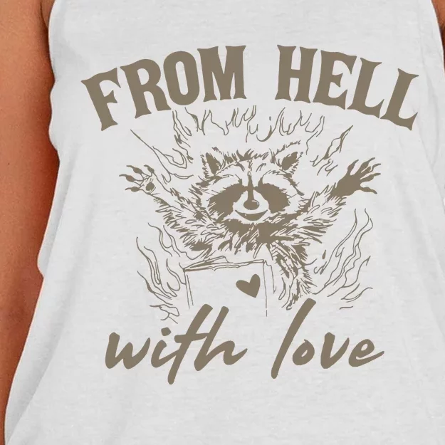 From Hell With Love 90s Retro Graphic Women's Knotted Racerback Tank