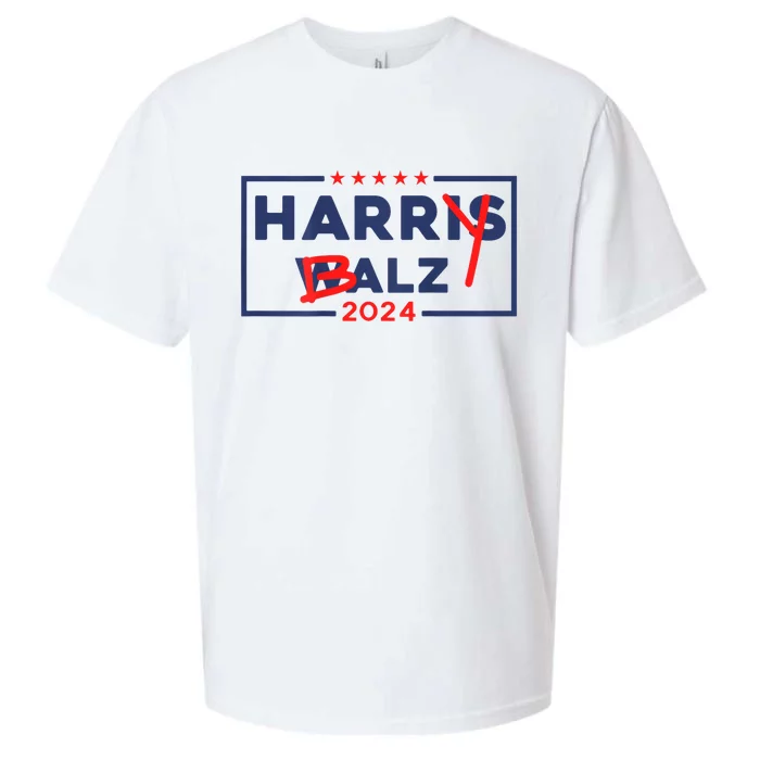 Funny Harris Walz 24 Harry Balz 2024 Meme Democratic On Back Sueded Cloud Jersey T-Shirt