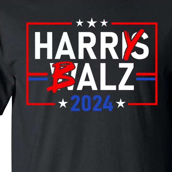 Funny Harris Walz 24 Harry Balz 2024 Meme Democratics Vote Tall T-Shirt