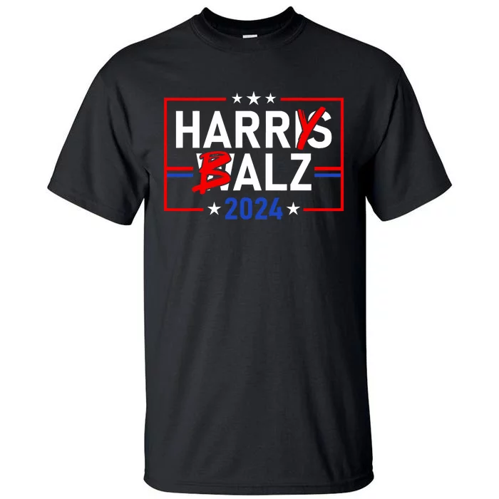 Funny Harris Walz 24 Harry Balz 2024 Meme Democratics Vote Tall T-Shirt