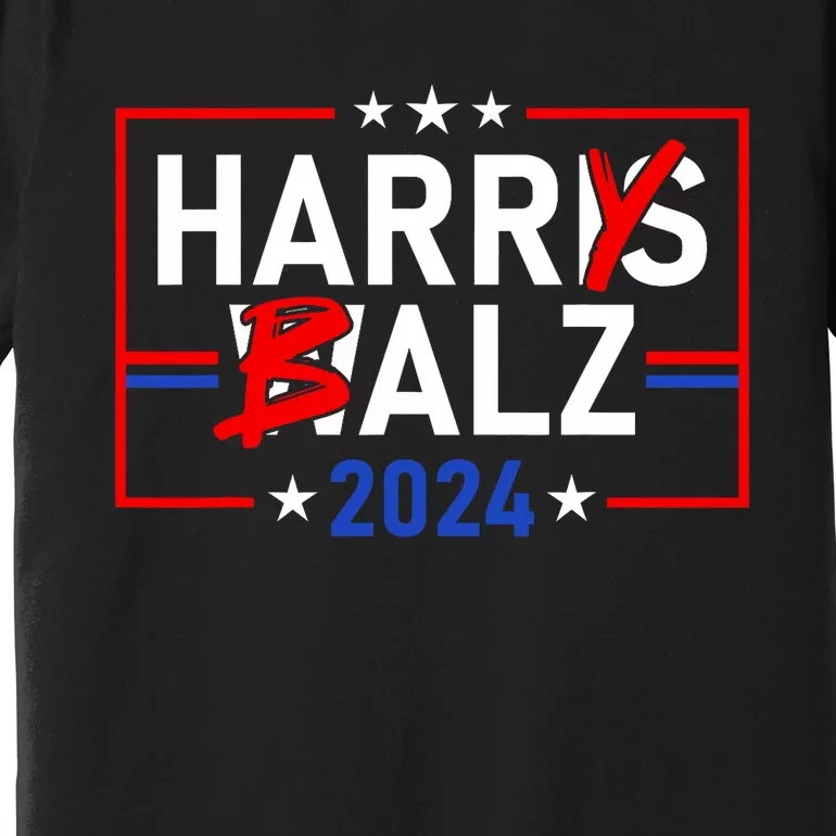 Funny Harris Walz 24 Harry Balz 2024 Meme Democratics Vote Premium T-Shirt