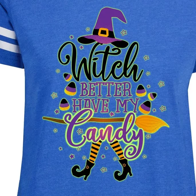 Funny Halloween Witch Better Have My Candy Enza Ladies Jersey Football T-Shirt