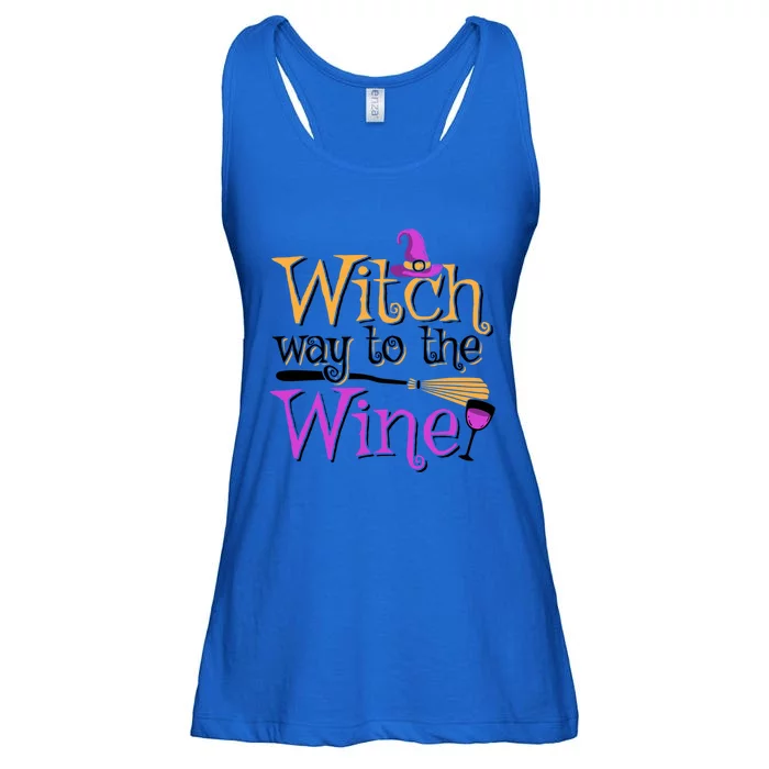 Funny Halloween Witch Way To The Wine Wine Er Funny Gift Ladies Essential Flowy Tank