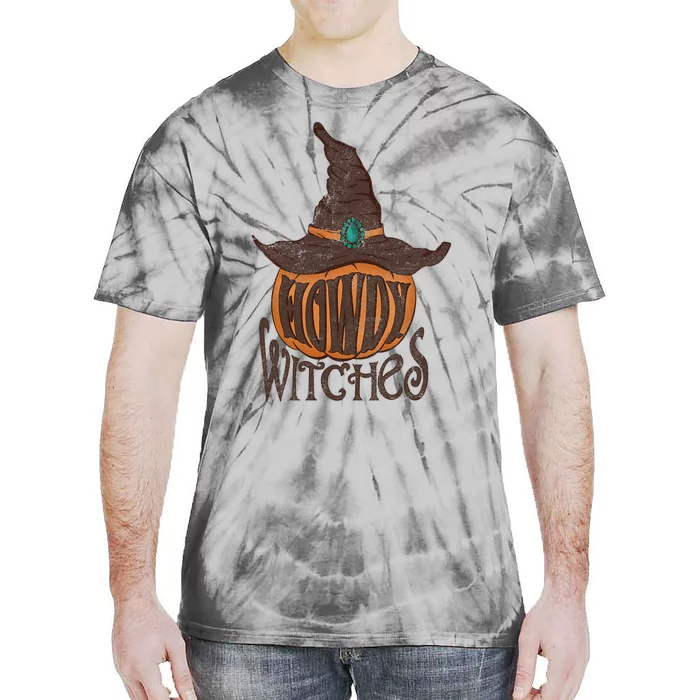 Funny Howdy Witches Western Fall Autumn Halloween Pumpkin Tie-Dye T-Shirt