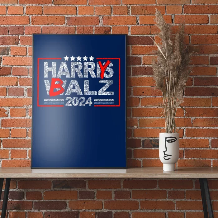 Funny Harris Walz 24 Harry Balz 2024 Meme Democratics Vote Poster