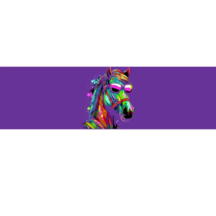 Funny Horse Wearing Sunglasses Abstract Art Bumper Sticker