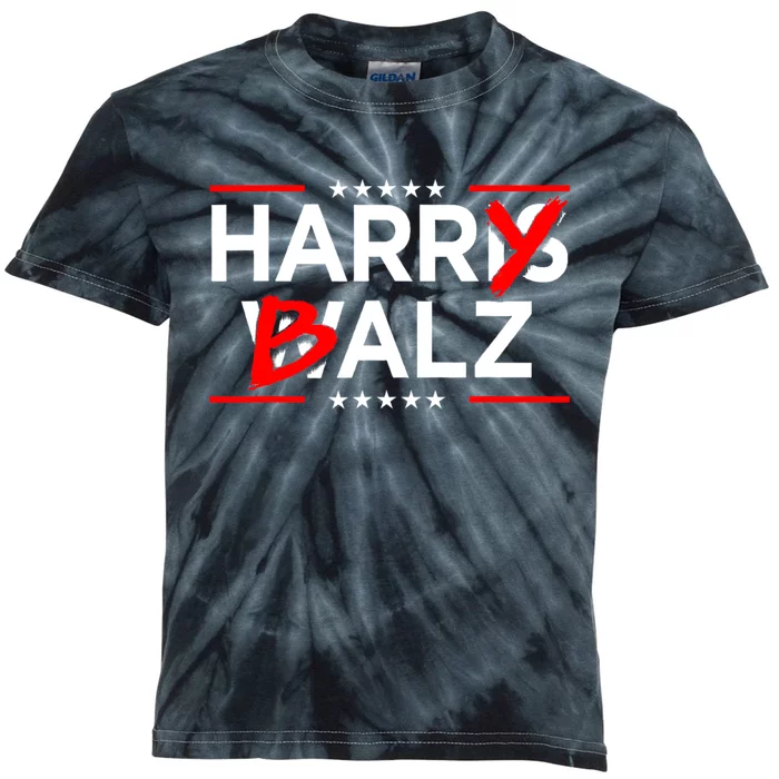 Funny Harris Walz 24 Harry Balz 2024 Meme Democratics Vote Kids Tie-Dye T-Shirt