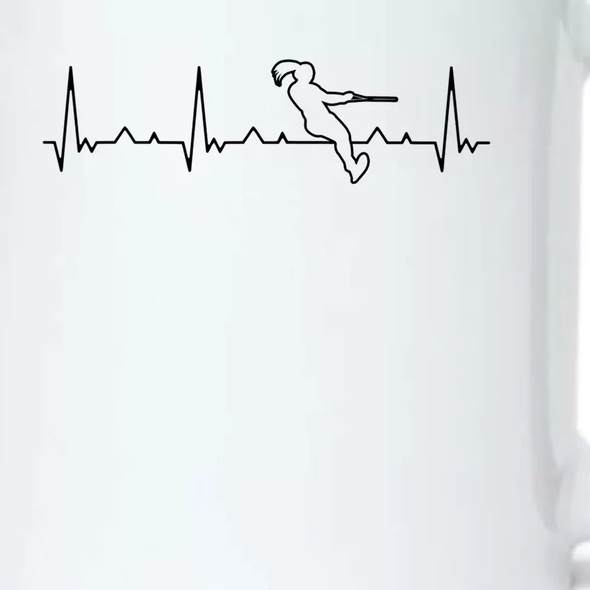 Funny Heartbeat Water Skiing Cool Gift Black Color Changing Mug