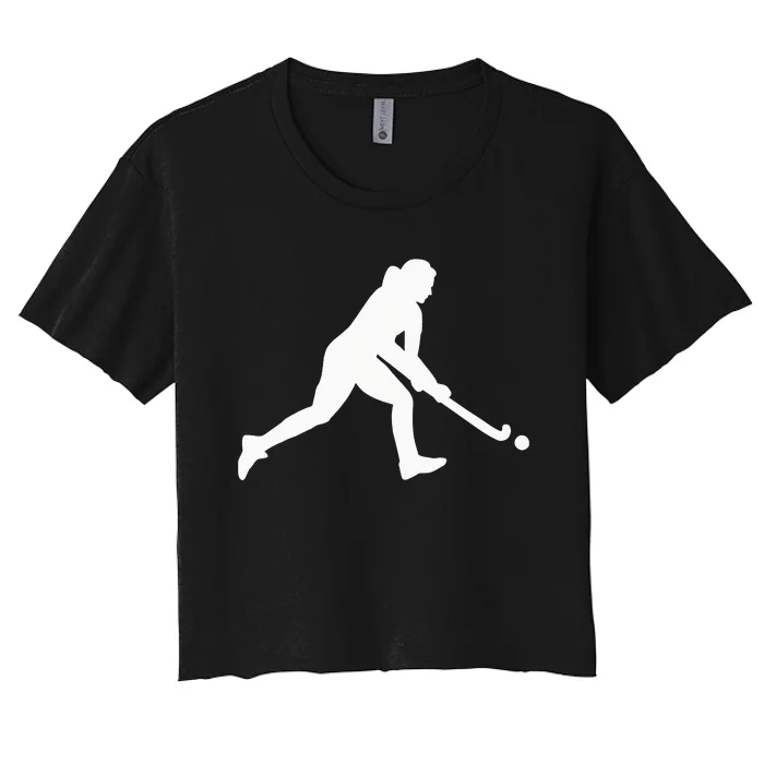 Field Hockey Woman Girl Women's Crop Top Tee