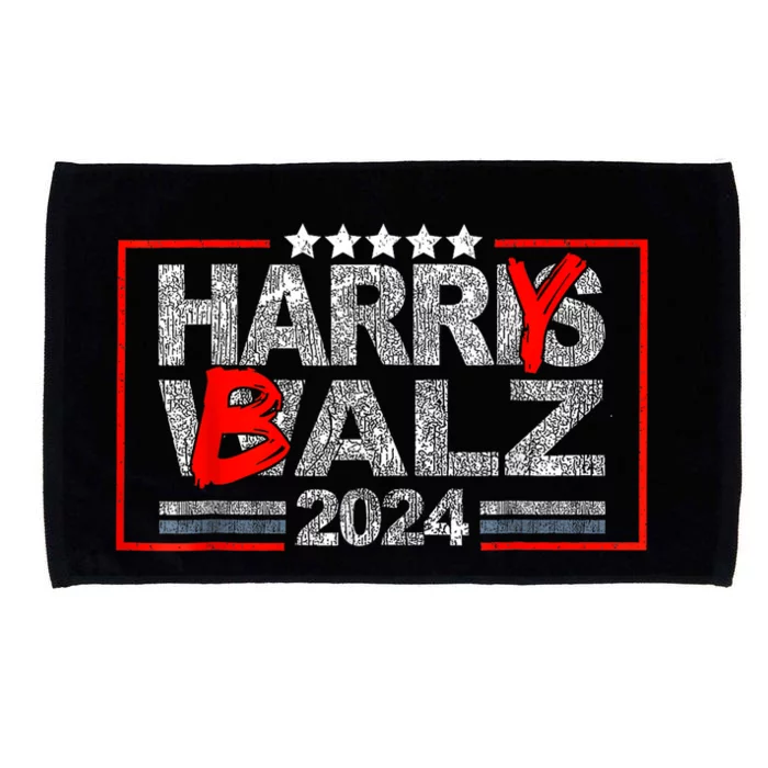 Funny Harris Walz 24 Harry Balz 2024 Meme Democratics Vote Microfiber Hand Towel