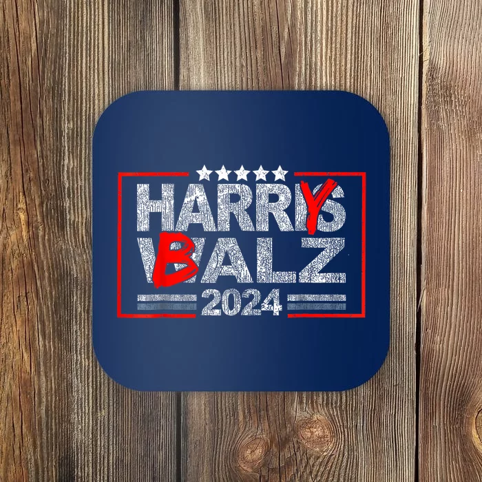 Funny Harris Walz 24 Harry Balz 2024 Meme Democratics Vote Coaster