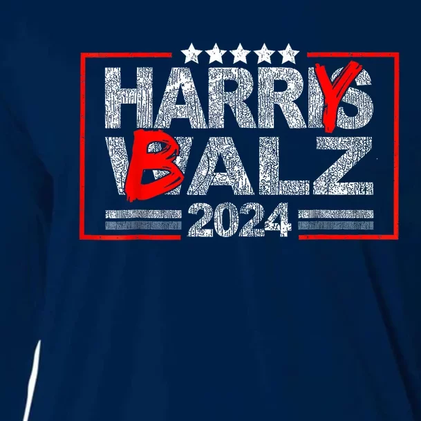 Funny Harris Walz 24 Harry Balz 2024 Meme Democratics Vote Cooling Performance Long Sleeve Crew