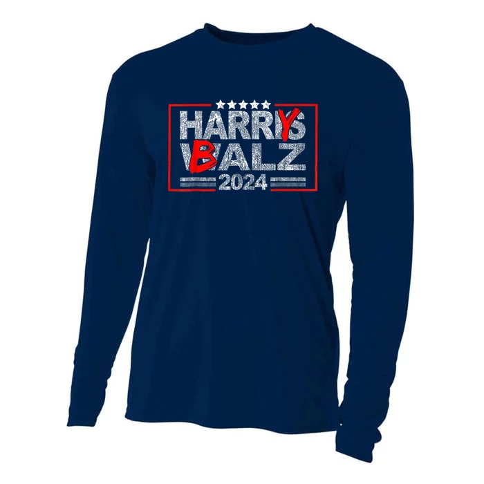 Funny Harris Walz 24 Harry Balz 2024 Meme Democratics Vote Cooling Performance Long Sleeve Crew