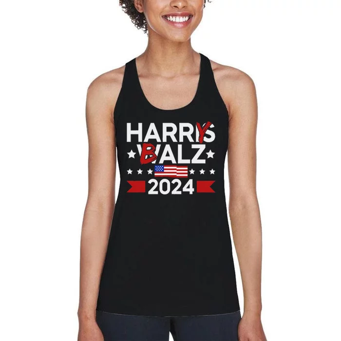 Funny Harris Walz 24 Harry Balz 2024 Meme Democratics Vote Women's Racerback Tank