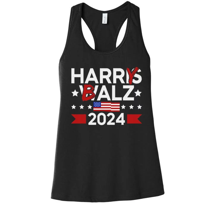 Funny Harris Walz 24 Harry Balz 2024 Meme Democratics Vote Women's Racerback Tank