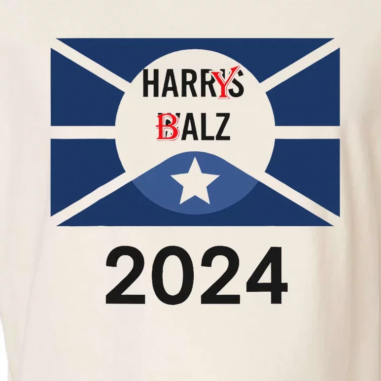 Funny Harris Walz 24 Harry Balz 2024 Meme Democratics Vote Garment-Dyed Women's Muscle Tee