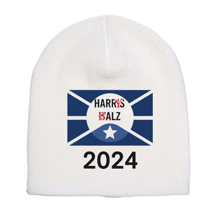 Funny Harris Walz 24 Harry Balz 2024 Meme Democratics Vote Short Acrylic Beanie